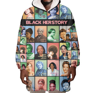 Afro Black Herstory Wearable Blanket Hoodie African Women History