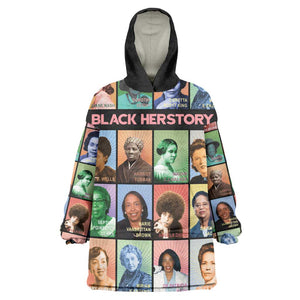 Afro Black Herstory Wearable Blanket Hoodie African Women History