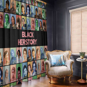 Afro Black Herstory Window Curtain African Women History