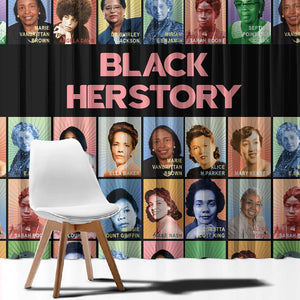 Afro Black Herstory Window Curtain African Women History