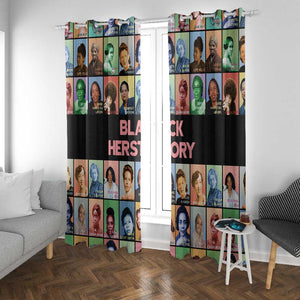 Afro Black Herstory Window Curtain African Women History