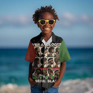 Never Apologize for Being Black Kid Hawaiian Shirt African Pride