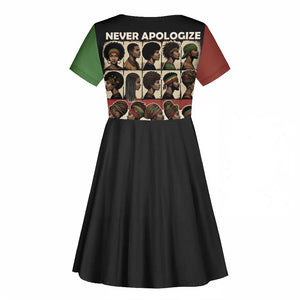 Never Apologize for Being Black Kid Short Sleeve Dress African Pride