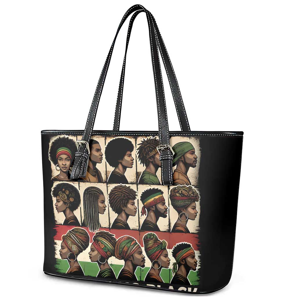Never Apologize for Being Black Leather Tote Bag African Pride