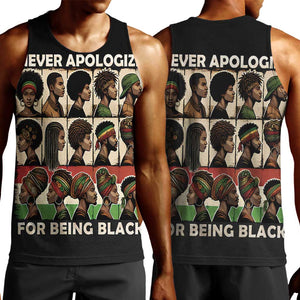 Never Apologize for Being Black Men Tank Top African Pride