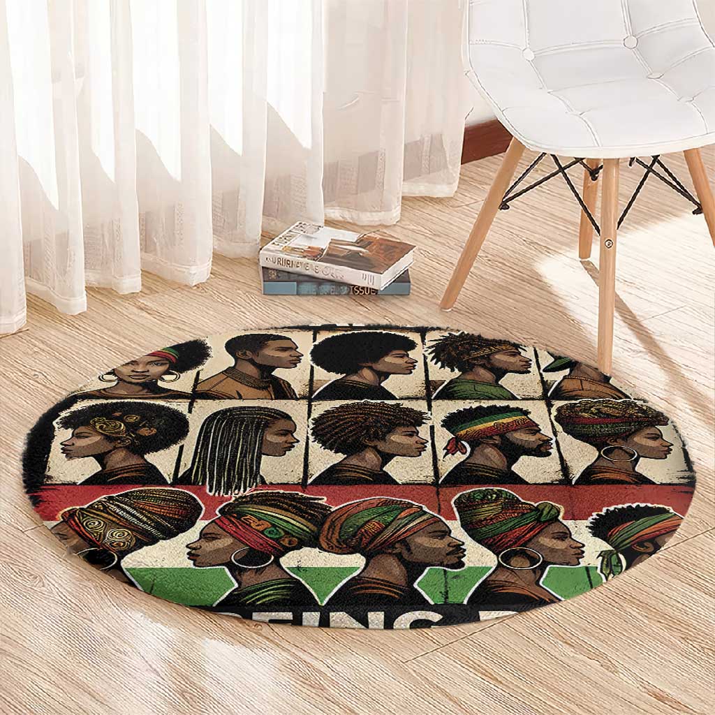 Never Apologize for Being Black Round Carpet African Pride