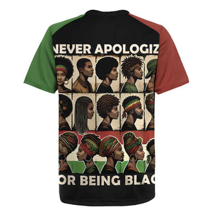 Never Apologize for Being Black Rugby Jersey African Pride