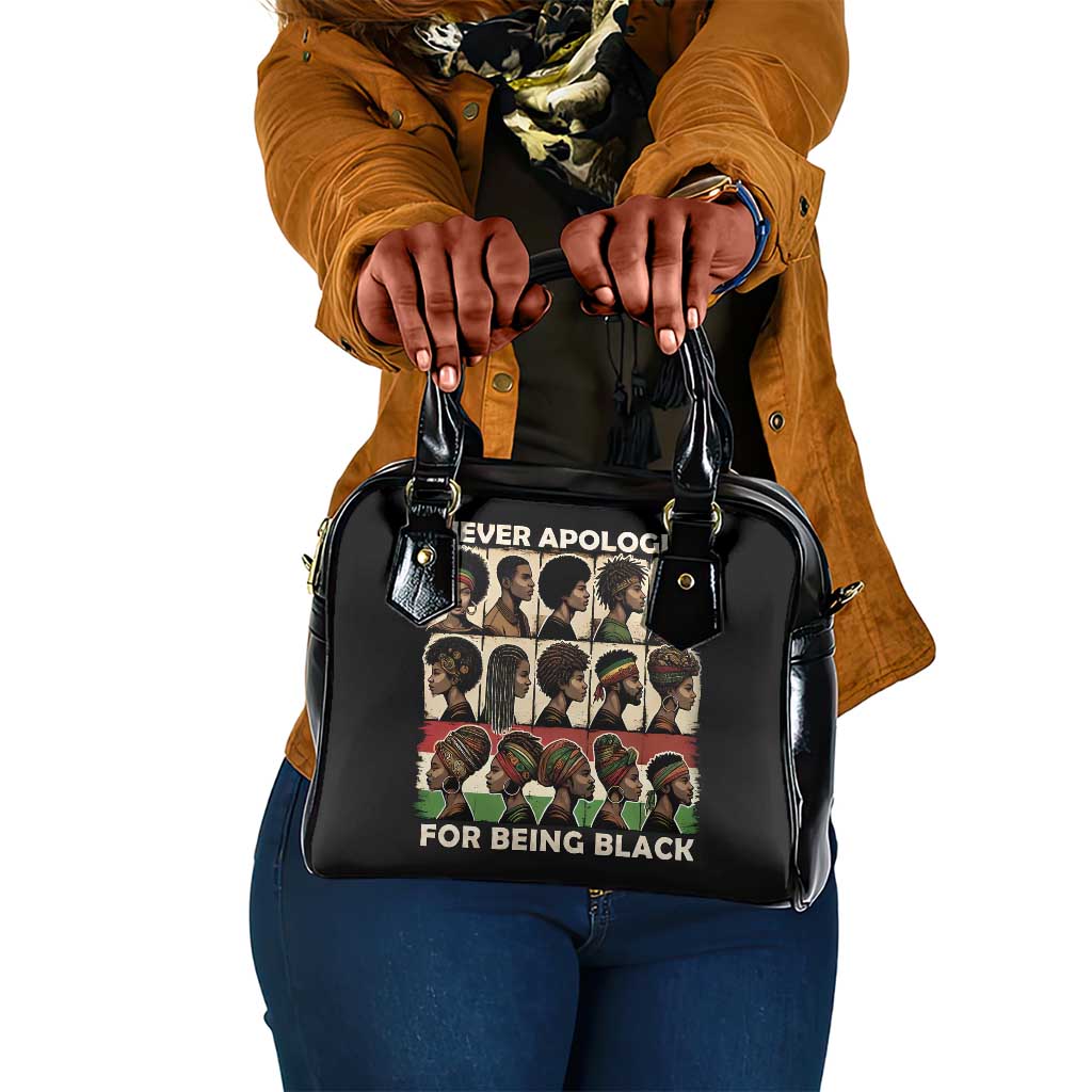 Never Apologize for Being Black Shoulder Handbag African Pride