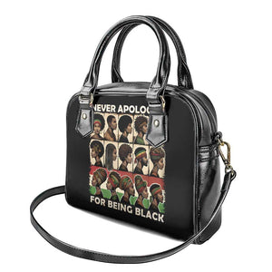 Never Apologize for Being Black Shoulder Handbag African Pride