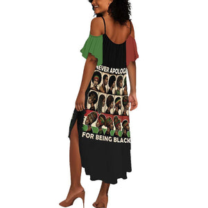 Never Apologize for Being Black Summer Maxi Dress African Pride