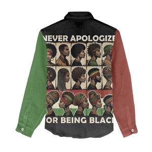 Never Apologize for Being Black Women Casual Shirt African Pride