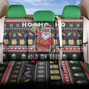 Ho Ho Ho Hold My Beer Santa Afro Back Car Seat Cover Christmas Beer