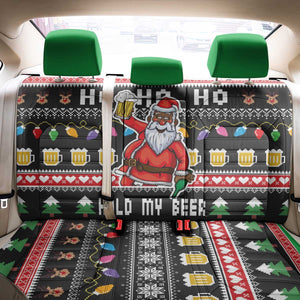 Ho Ho Ho Hold My Beer Santa Afro Back Car Seat Cover Christmas Beer