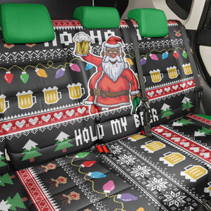 Ho Ho Ho Hold My Beer Santa Afro Back Car Seat Cover Christmas Beer