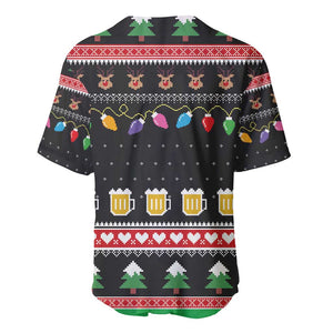 Ho Ho Ho Hold My Beer Santa Afro Baseball Jersey Christmas Beer