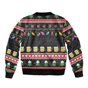 Ho Ho Ho Hold My Beer Santa Afro Bomber Jacket Christmas Beer