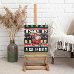 Ho Ho Ho Hold My Beer Santa Afro Canvas Wall Art Christmas Beer