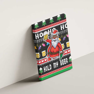 Ho Ho Ho Hold My Beer Santa Afro Canvas Wall Art Christmas Beer