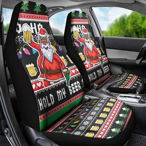 Ho Ho Ho Hold My Beer Santa Afro Car Seat Cover Christmas Beer