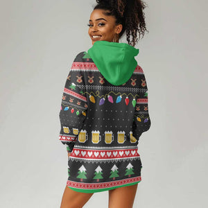 Ho Ho Ho Hold My Beer Santa Afro Hoodie Dress Christmas Beer