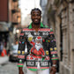 Ho Ho Ho Hold My Beer Santa Afro Long Sleeve Button Shirt Christmas Beer