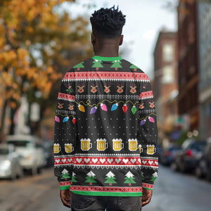 Ho Ho Ho Hold My Beer Santa Afro Long Sleeve Shirt Christmas Beer