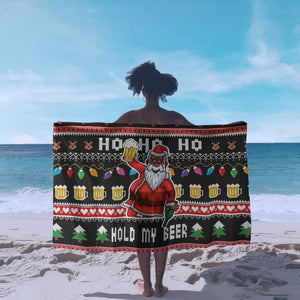 Ho Ho Ho Hold My Beer Santa Afro Sarong Christmas Beer