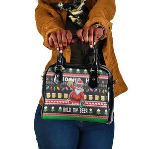 Ho Ho Ho Hold My Beer Santa Afro Shoulder Handbag Christmas Beer