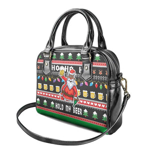 Ho Ho Ho Hold My Beer Santa Afro Shoulder Handbag Christmas Beer