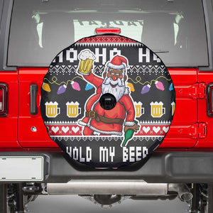 Ho Ho Ho Hold My Beer Santa Afro Spare Tire Cover Christmas Beer