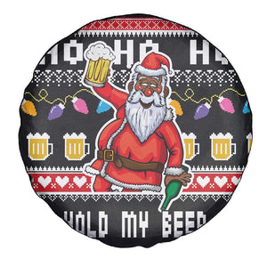 Ho Ho Ho Hold My Beer Santa Afro Spare Tire Cover Christmas Beer