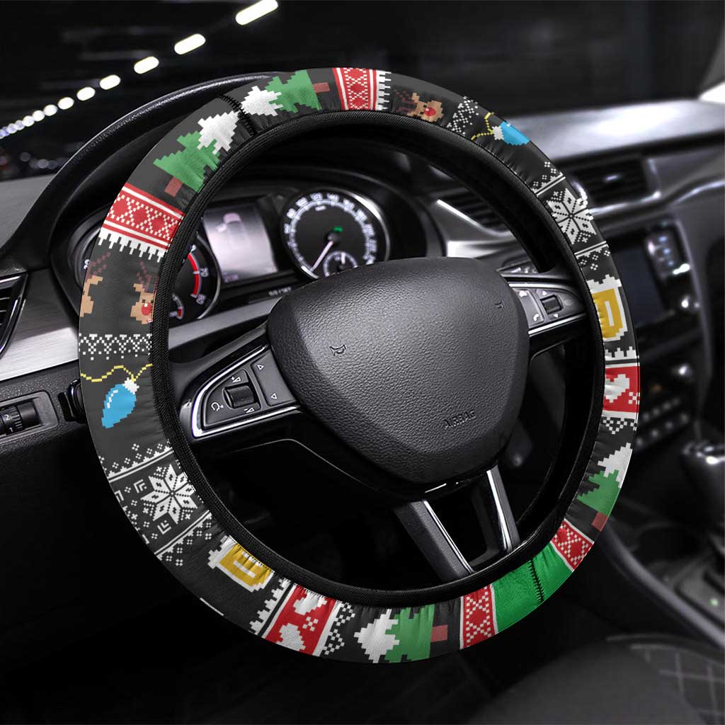 Ho Ho Ho Hold My Beer Santa Afro Steering Wheel Cover Christmas Beer