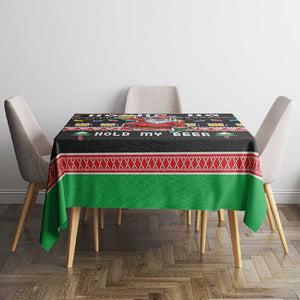 Ho Ho Ho Hold My Beer Santa Afro Tablecloth Christmas Beer