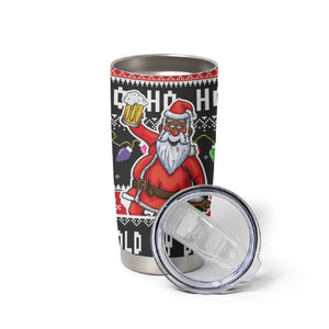 Ho Ho Ho Hold My Beer Santa Afro Tumbler Cup Christmas Beer