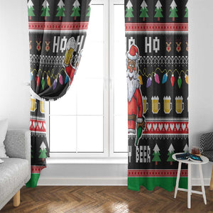 Ho Ho Ho Hold My Beer Santa Afro Window Curtain Christmas Beer