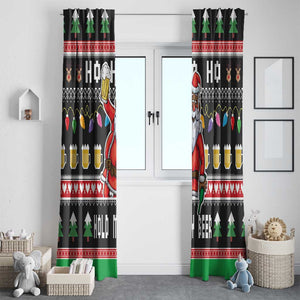 Ho Ho Ho Hold My Beer Santa Afro Window Curtain Christmas Beer