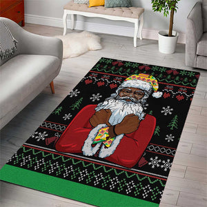 Santa Claus African Christmas Area Rug Traditional Costume