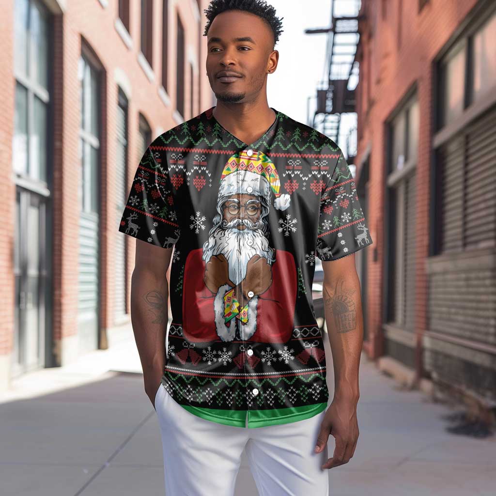 Santa Claus African Christmas Baseball Jersey Traditional Costume