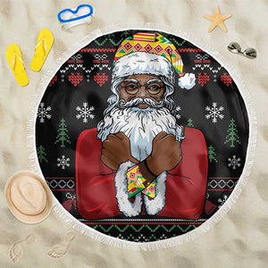 Santa Claus African Christmas Beach Blanket Traditional Costume