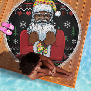 Santa Claus African Christmas Beach Blanket Traditional Costume