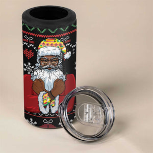 Santa Claus African Christmas 4 in 1 Can Cooler Tumbler Traditional Costume