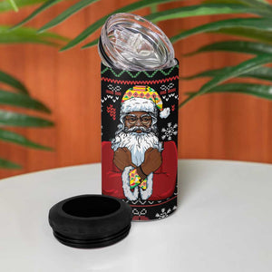 Santa Claus African Christmas 4 in 1 Can Cooler Tumbler Traditional Costume