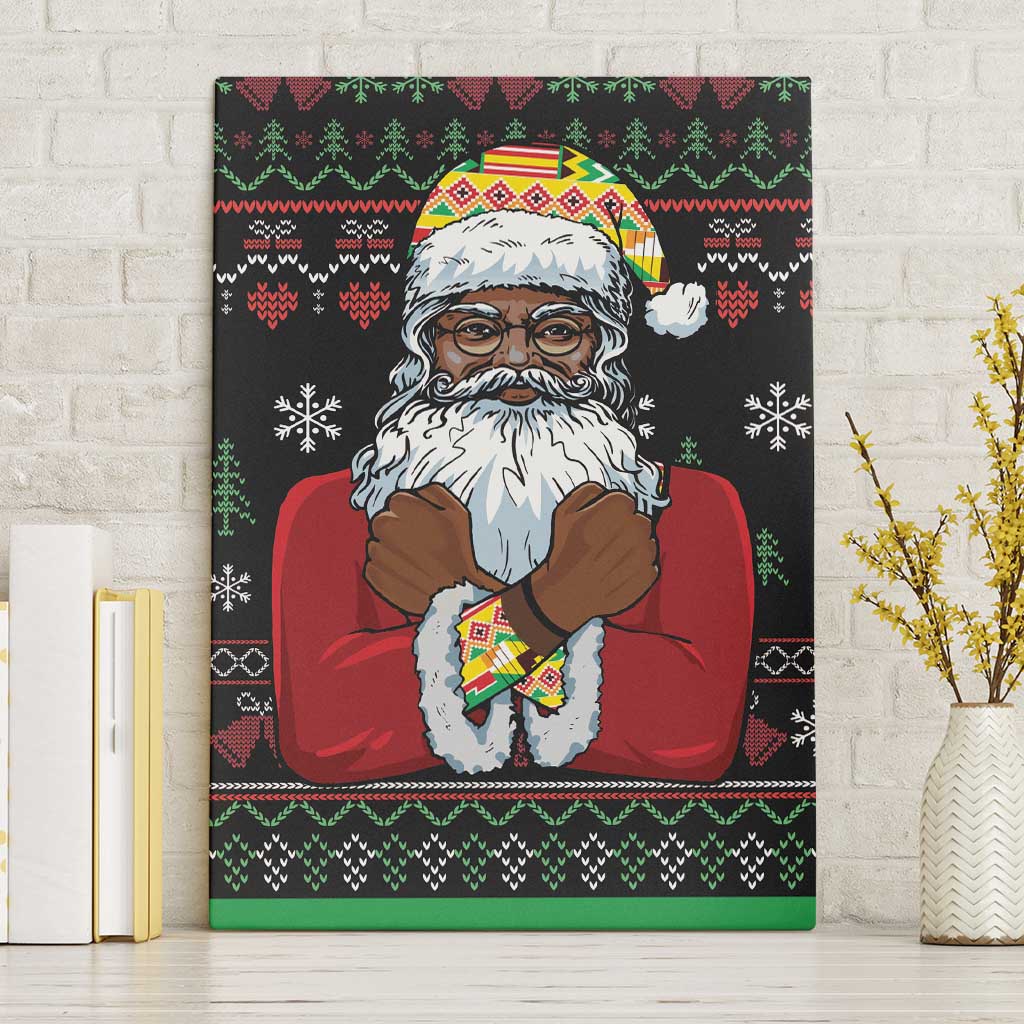 Santa Claus African Christmas Canvas Wall Art Traditional Costume