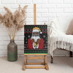 Santa Claus African Christmas Canvas Wall Art Traditional Costume