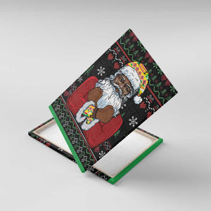 Santa Claus African Christmas Canvas Wall Art Traditional Costume