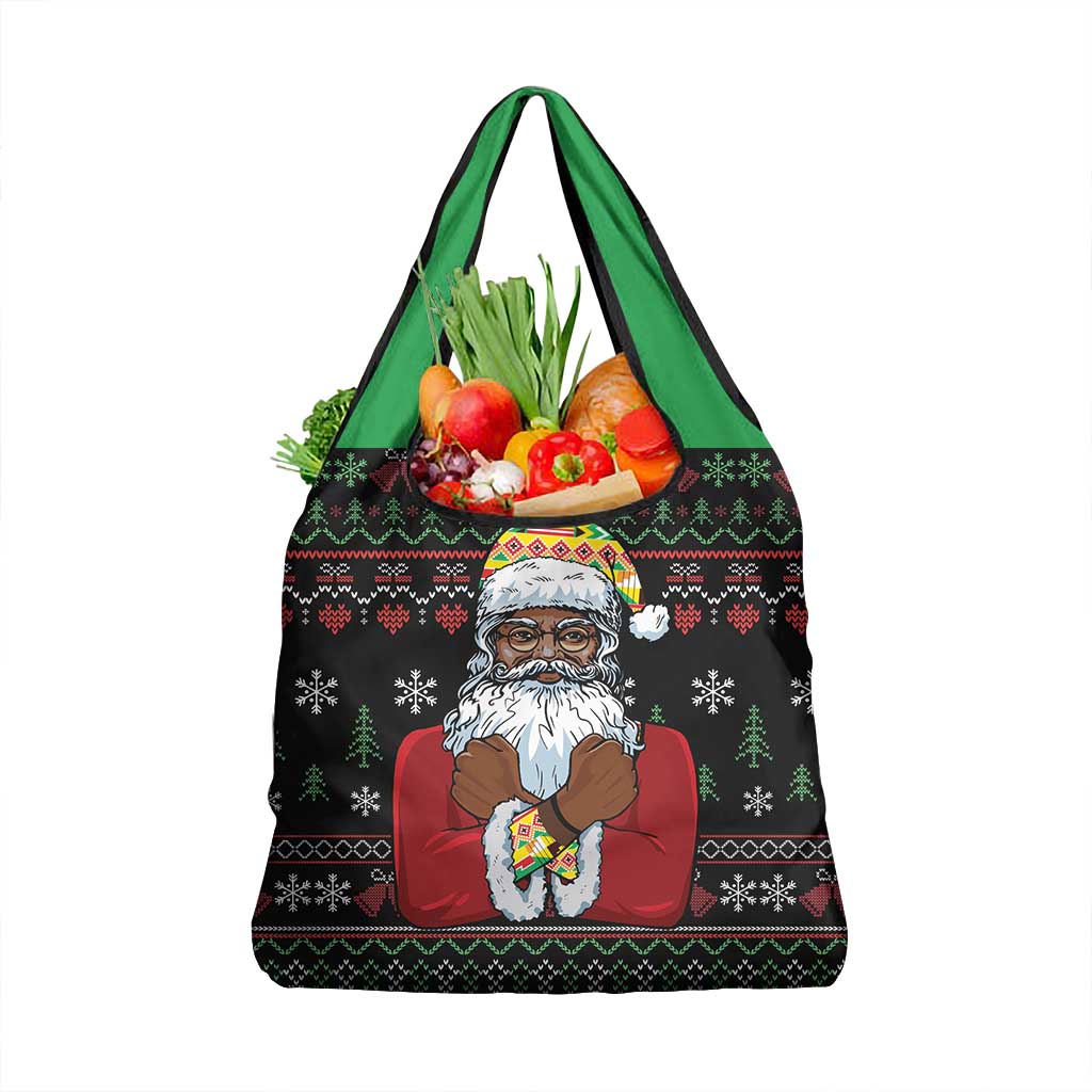 Santa Claus African Christmas Grocery Bag Traditional Costume