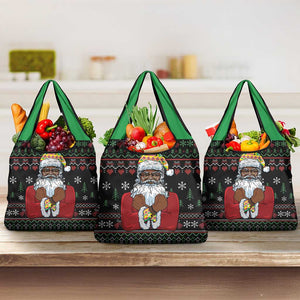 Santa Claus African Christmas Grocery Bag Traditional Costume
