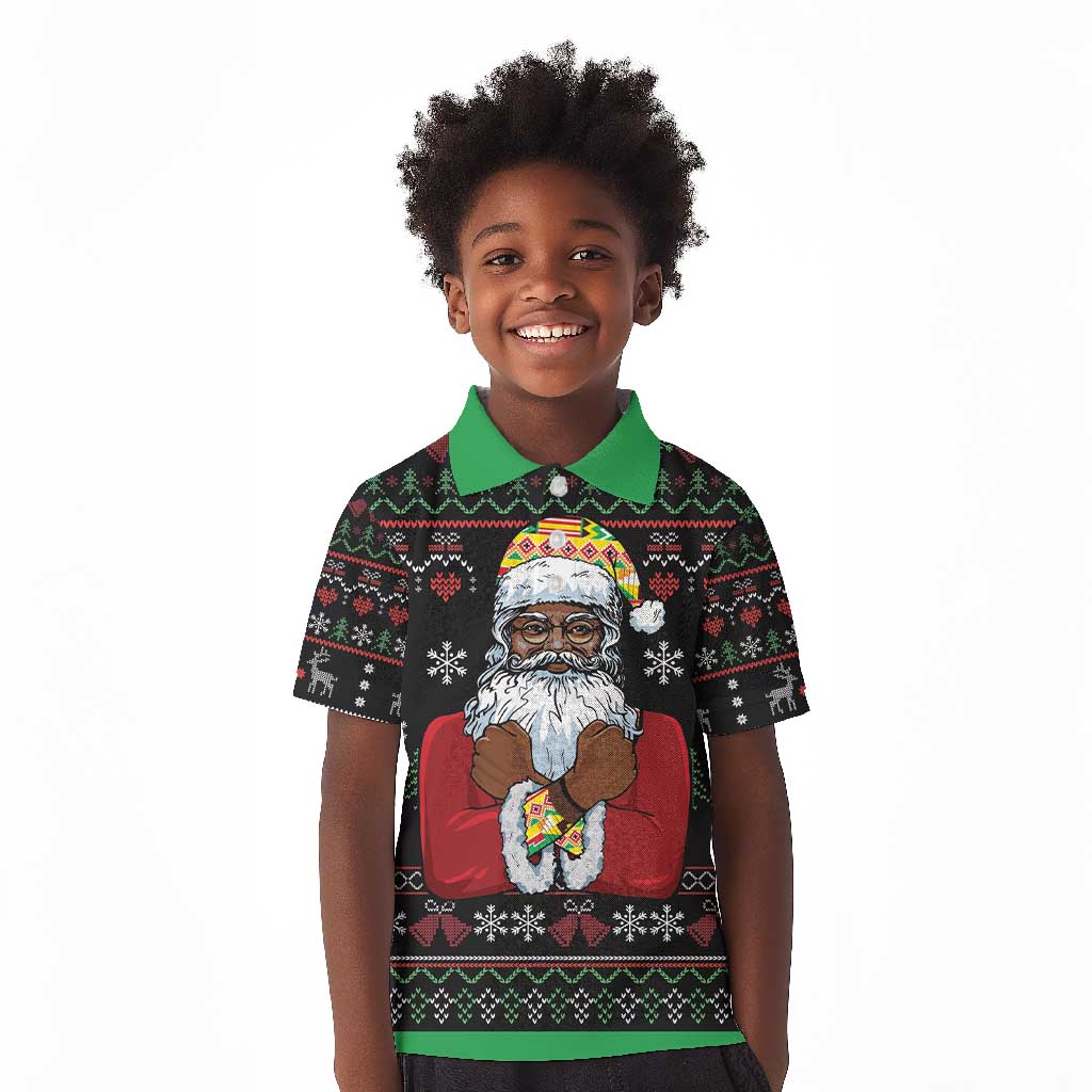 Santa Claus African Christmas Kid Polo Shirt Traditional Costume