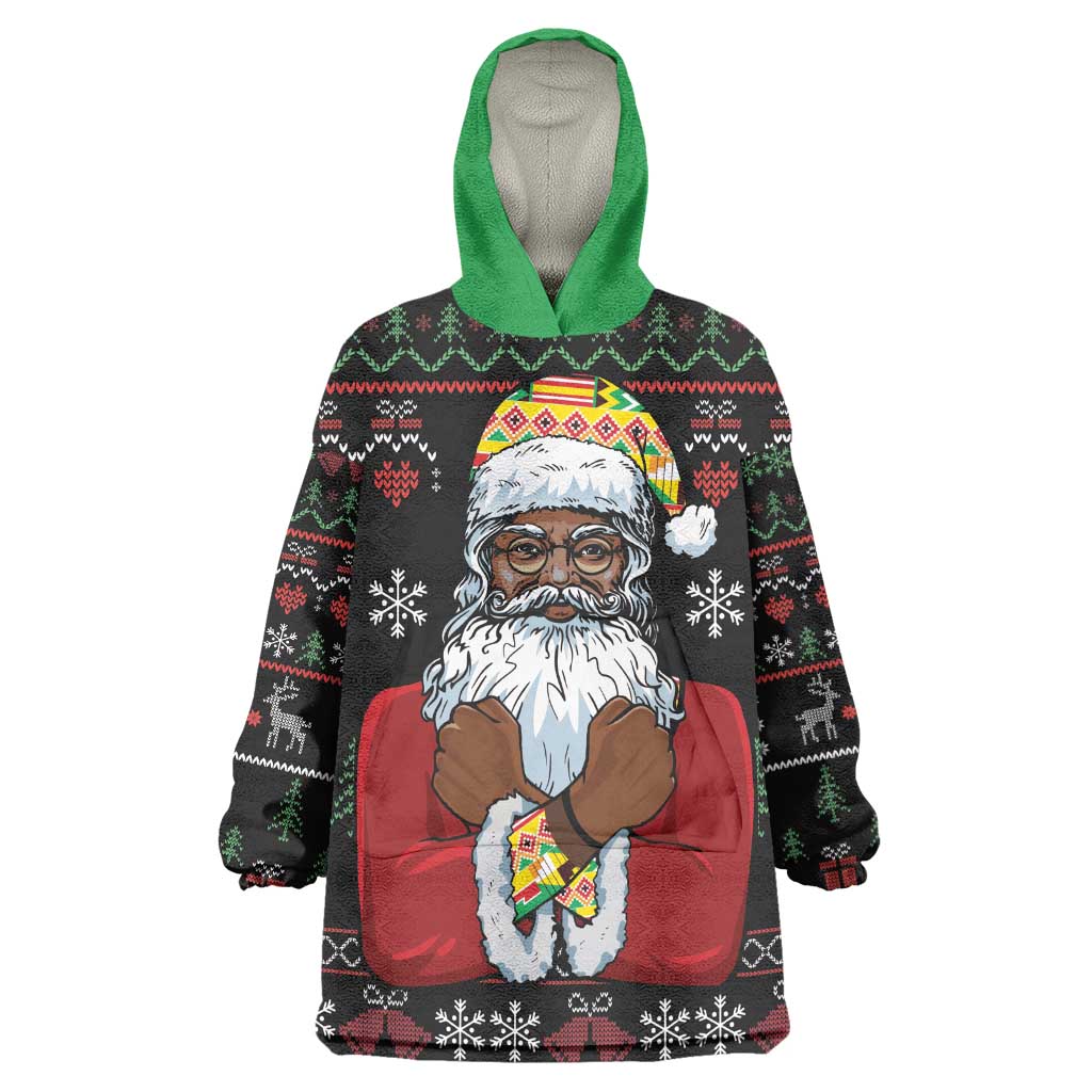 Santa Claus African Christmas Kid Wearable Blanket Hoodie Traditional Costume