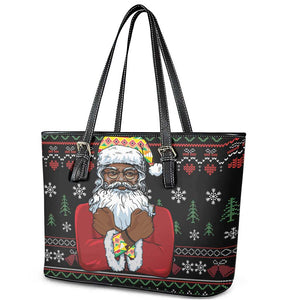 Santa Claus African Christmas Leather Tote Bag Traditional Costume